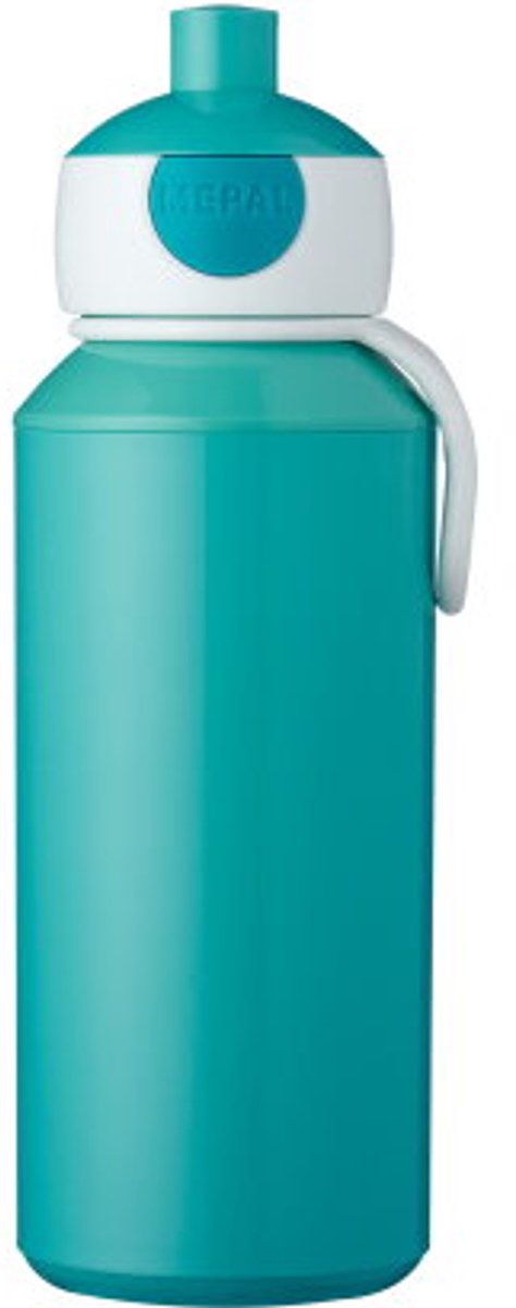 Mepal pop-up drinkfles campus - 400 ml - sluit goed af - drinkbeker voor kinderen - turquoise