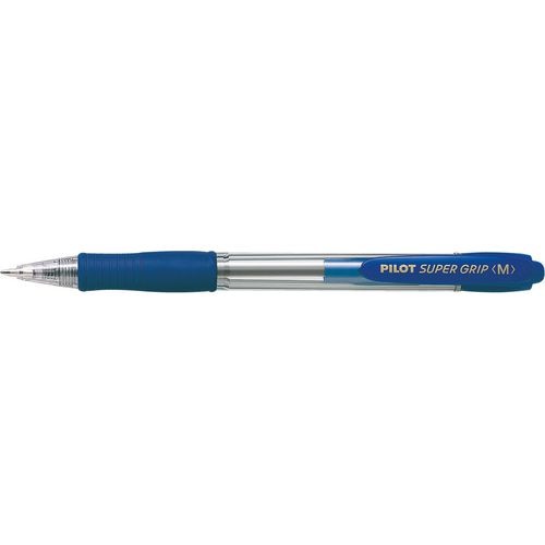 Balpen pilot super grip blauw inkt op oliebasis