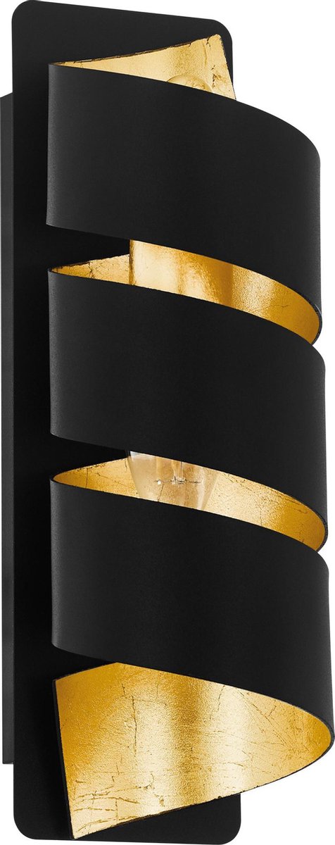 Eglo elizondo wandlamp - e14 - 27 cm - zwart goud