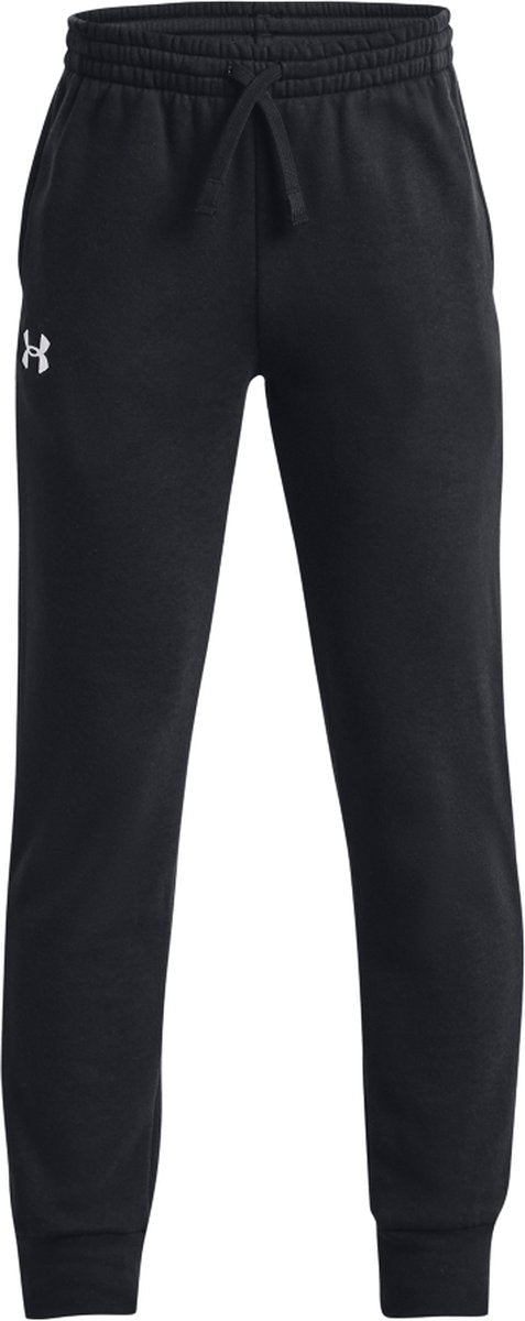 Under armour ua rival fleece joggers-blk jongens sportbroek - zwart - wit 128