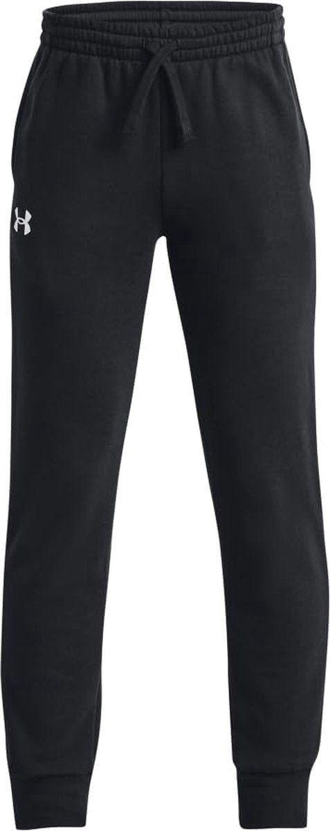 Under armour ua rival fleece joggers-blk jongens sportbroek - zwart - wit 122
