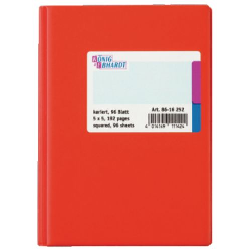 Kolomboek könig ebhardt a6 105x148mm rood 96 vel gelinieerd per boek