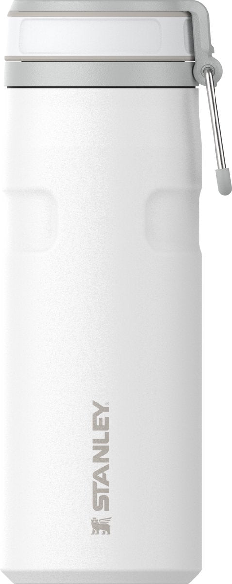 Stanley twist flip 2.0 waterfles met draaidop met springveer 0.47l - 10 uur koud - 2 dagen koud met ijs - roestvrijstalen drinkfles - bpa vrij - lekvrij - vaatwasserbestendig - black