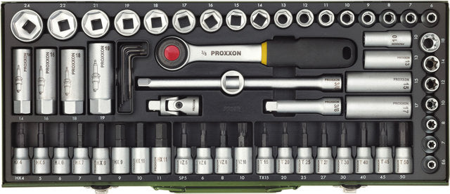 Proxxon 3 8 super compact set, 65 pieces