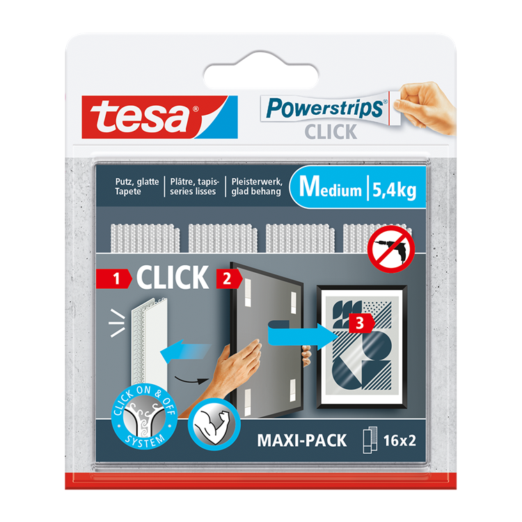 Tesa 1074179 - powerstrips click 16x2 m | 6 stuks