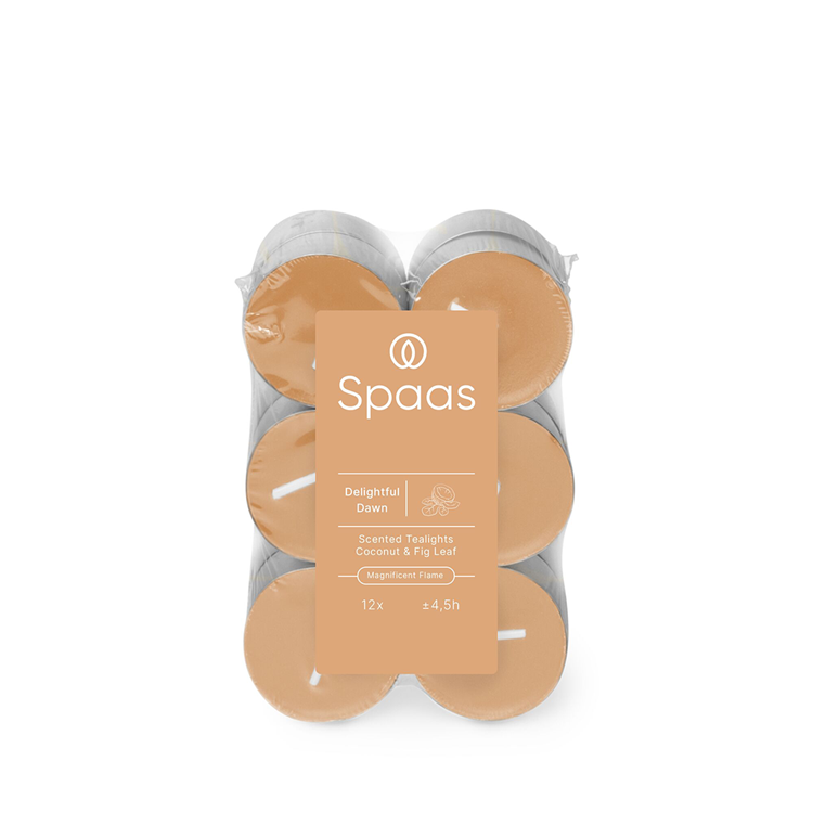 Spaas 1074417 - 12 geurtheelichten delightful dawn 4,5u | 10 stuks