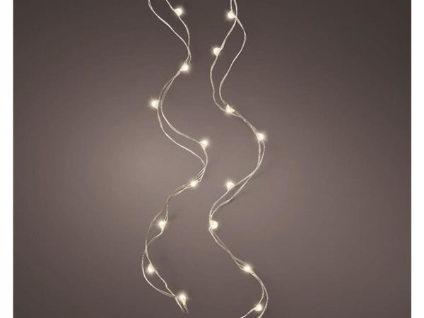Lumineo micro led draadverlichting 195cm-40l zilver warm wit