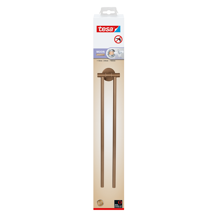 Tesa 1072313 - moon brons handdoekhouder 2-armig | 2 stuks