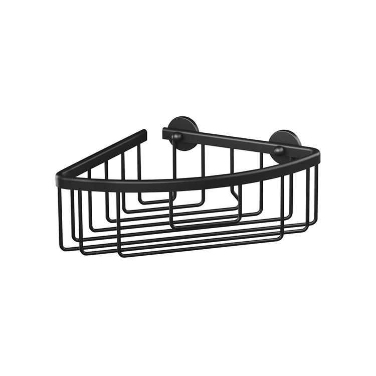 Tesa hoekmand aluxx black matzwart badkamer zelfklevend zonder boren – 192x92x200mm