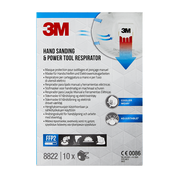 3m cool flow stofmasker, ffp2, met ventiel, pak van 10 stuks