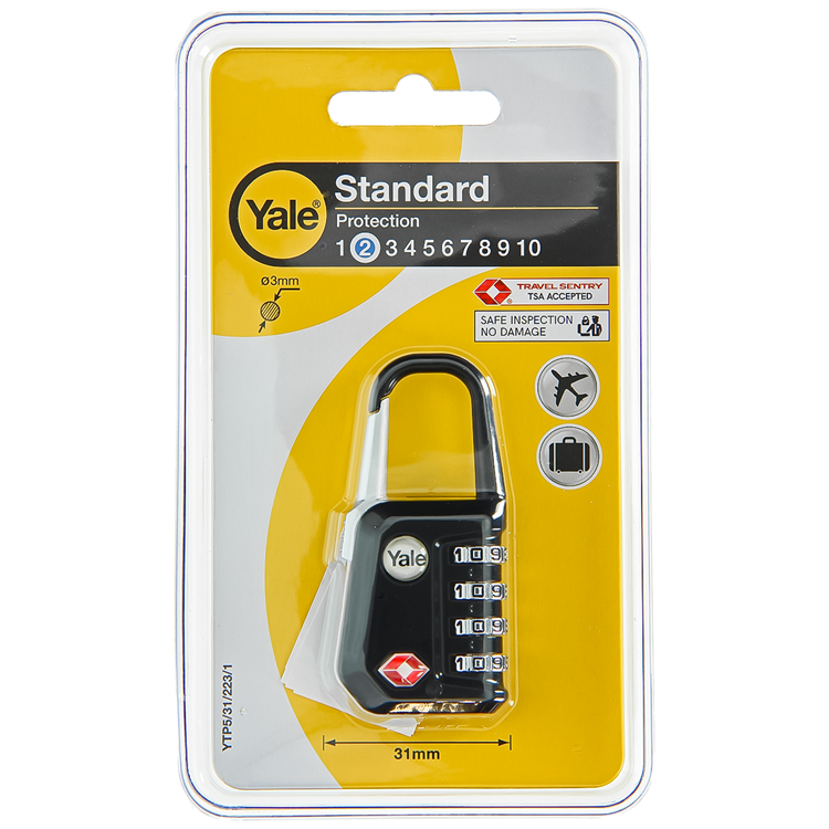Yale 1060497 - code hangslot tsa zwart | 6 stuks