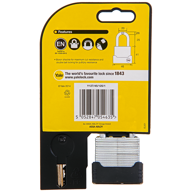 Yale 1060490 - hangslot protector 45mm gelamineerd | 3 stuks