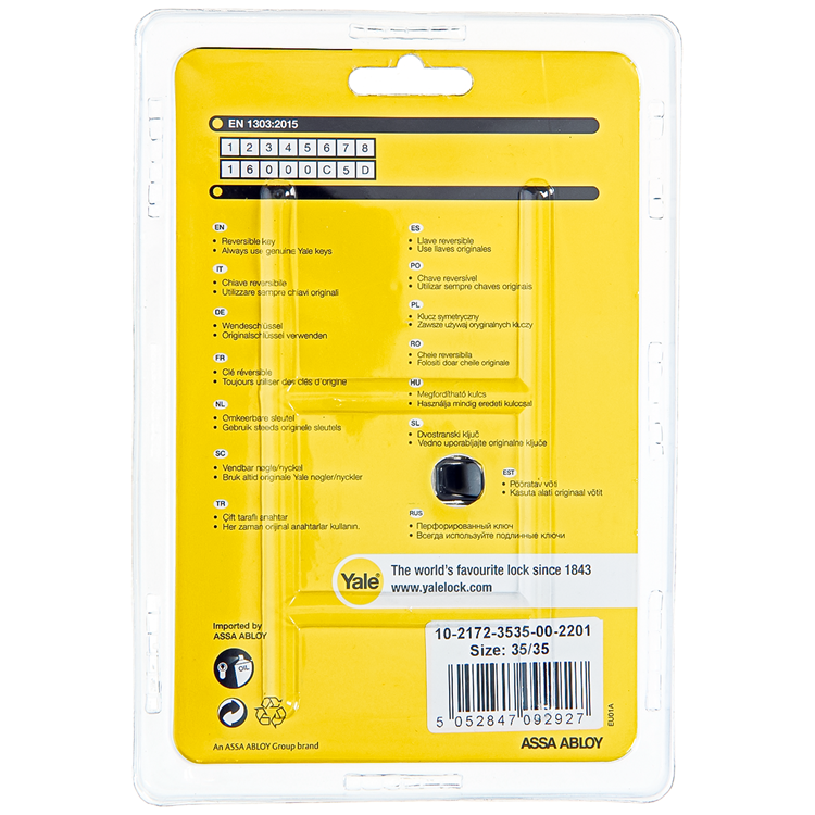 Yale 1060528 - profielcilinder 2100 mv 70mm(35 35) | 5 stuks