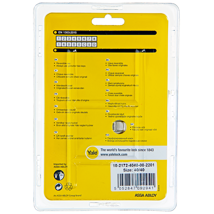 Yale 1060530 - profielcilinder 2100 mv 80mm(40 40) | 5 stuks
