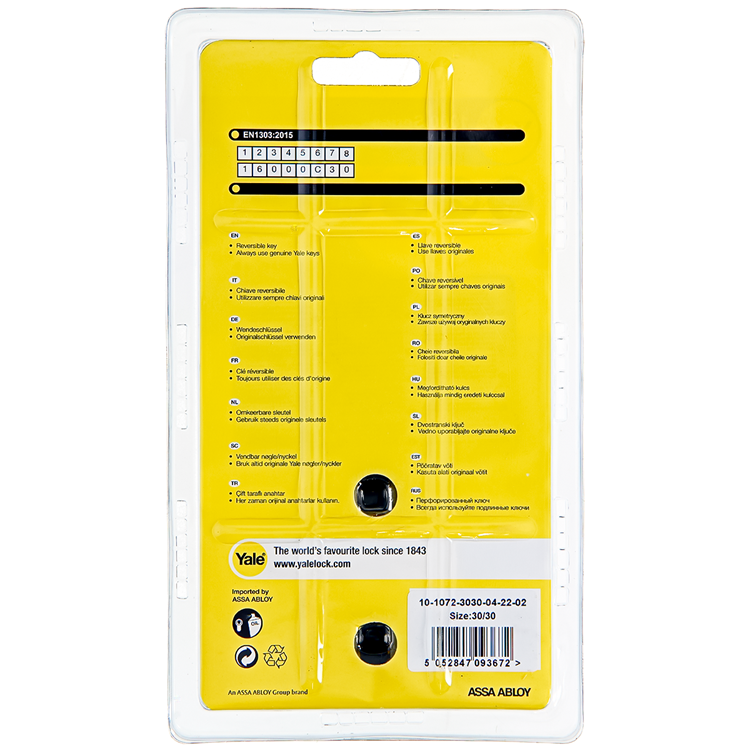 Yale 1060547 - 2 profielcil. 1000 mv 60mm(30 30) | 5 stuks