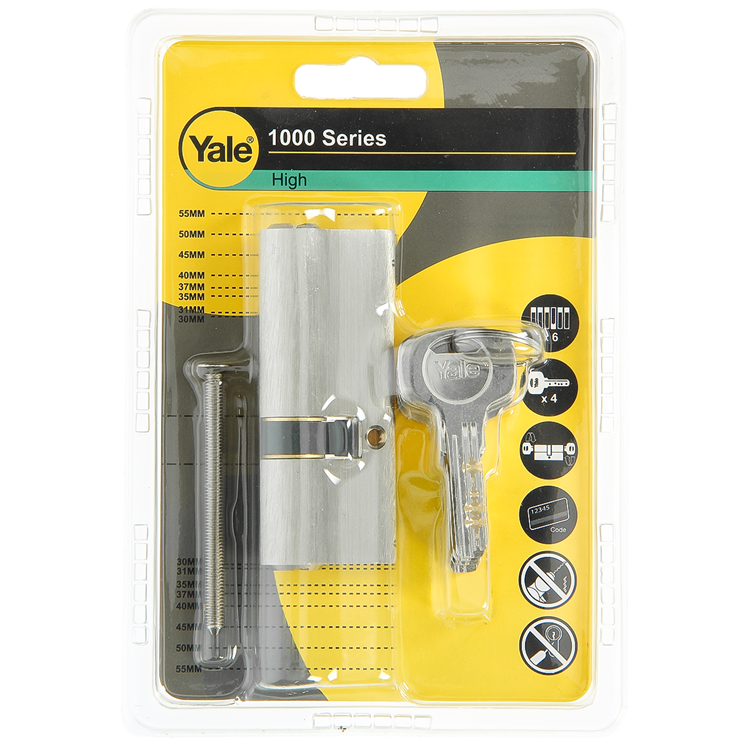 Yale 1060536 - profielcilinder 1000 mv 80mm(30 50) | 5 stuks