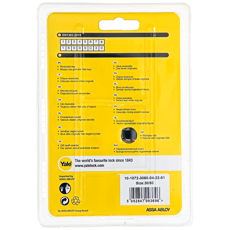 Yale 1060536 - profielcilinder 1000 mv 80mm(30 50) | 5 stuks