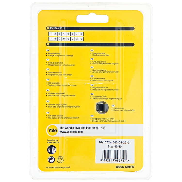 Yale 1060542 - profielcilinder 1000 mv 80mm(40 40) | 5 stuks