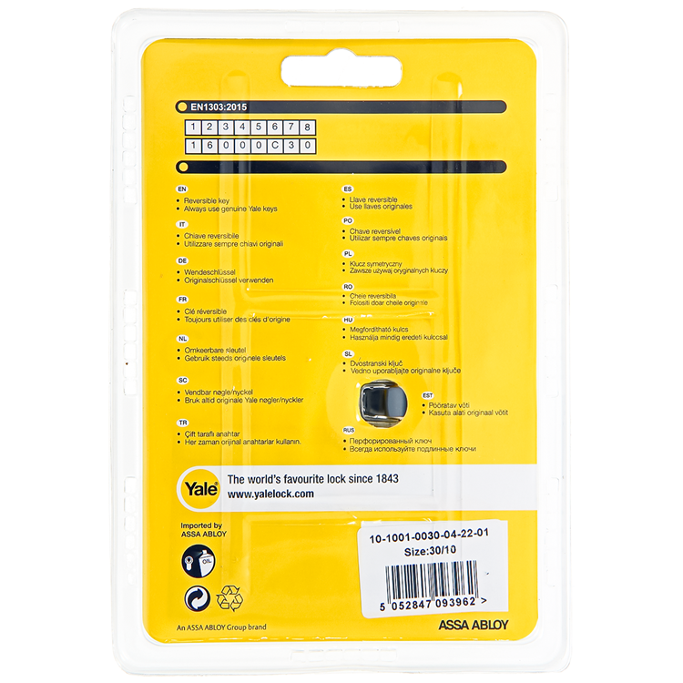 Yale 1060532 - halve profielcil. 1000 mv40mm(30 10) | 5 stuks