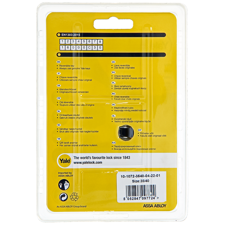 Yale 1060539 - profielcilinder 1000 mv 75mm(35 40) | 5 stuks