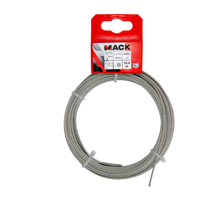 Mack 1015192 - staalkabel 7x7 rvs aisi 316 102mm wll 40 kg din en 12385-4 | 5 stuks