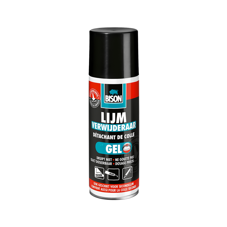 Bison lijmverwijderaar spuitbus 200 ml - handige en krachtige spray voor verwijdering van lijm- en sticker resten van allerlei ondergronden, druipt niet, verticaal toepasbaar