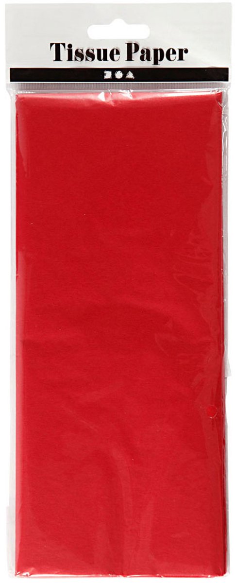 Creativ company tissuepapier rood 10 vochtig 14 gr, 50x70cm