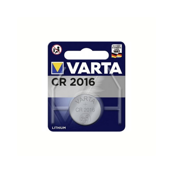 Varta Lithium knoopcel CR2016 3V batterij, per stuk in blister. (hangverpakking)