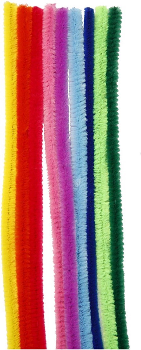 Creativ Company Chenille L: 30 cm dikte 9 mm diverse kleuren 25 delig 1 doos