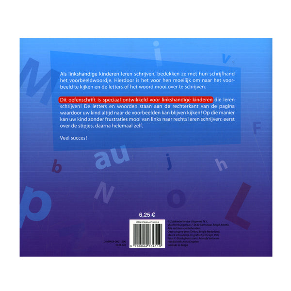 Deltas mijn oefenschrift schrijven (voor linkshandigen)