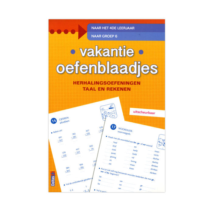 Deltas vakantie oefenblaadjes herhalingsoefeningen taal en rekenen