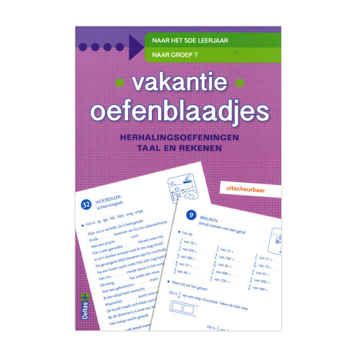 Deltas vakantie oefenblaadjes herhalingsoefeningen taal en rekenen