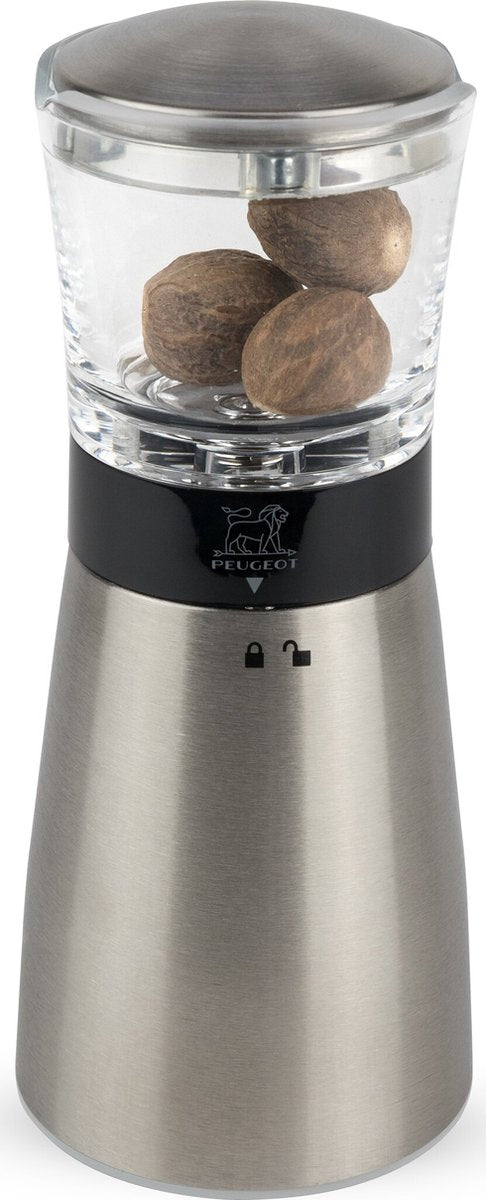 Peugeot daman muskaatmolen 15 cm - inox en acryl