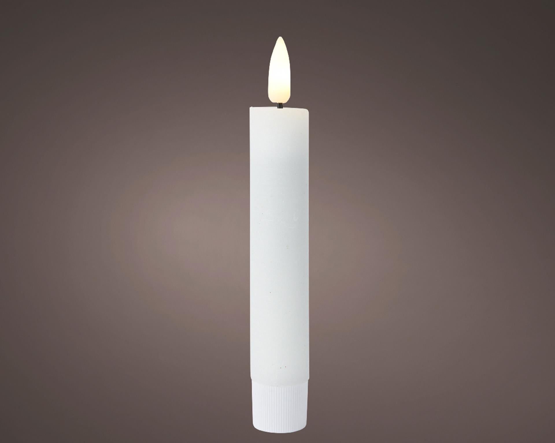 Lumineo dinerkaarsset led vlam 16cm wit 2-delig