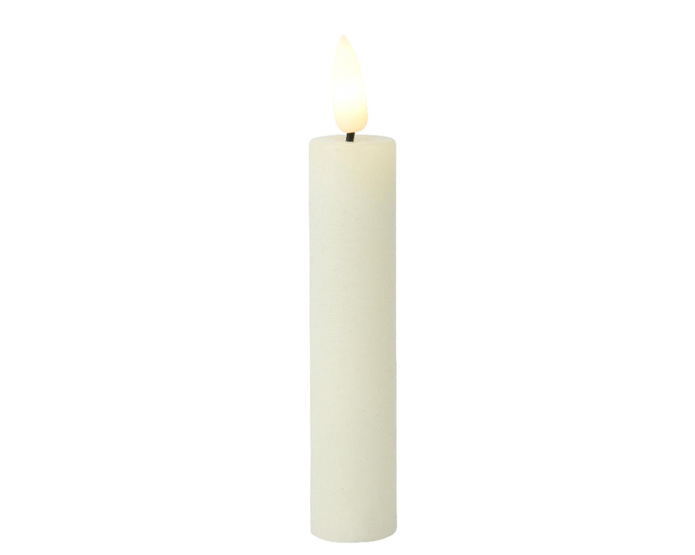 Lumineo dinerkaarsset led vlam 16cm creme 2-dlg