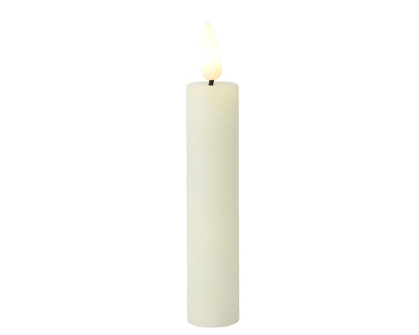Lumineo dinerkaarsset led vlam 16cm creme 2-dlg