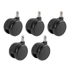 Wielen harde vloer realspace dia 60mm pennen 11 mm 5 stuks