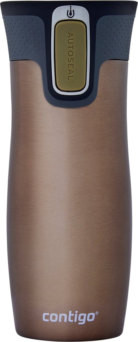 Contigo west loop autoseal thermosbeker, roestvrijstalen isoleerbeker, koffiebeker-to-go, bpa-vrij, lekvrije beker-to-go met easy-clean-deksel, houdt tot 5 uur warm, 470 ml | latte