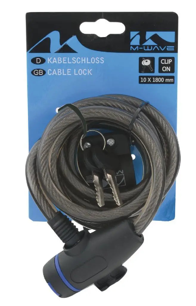 M-wave coil cable lock 10x1800mm black