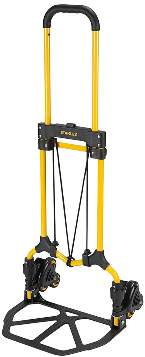 Stanley opvouwbare steekwagen sxwtd-ft584 - max. 60kg - lichtgewicht aluminium - incl. elastiek - 45 x 39 x 104 cm - zwart geel