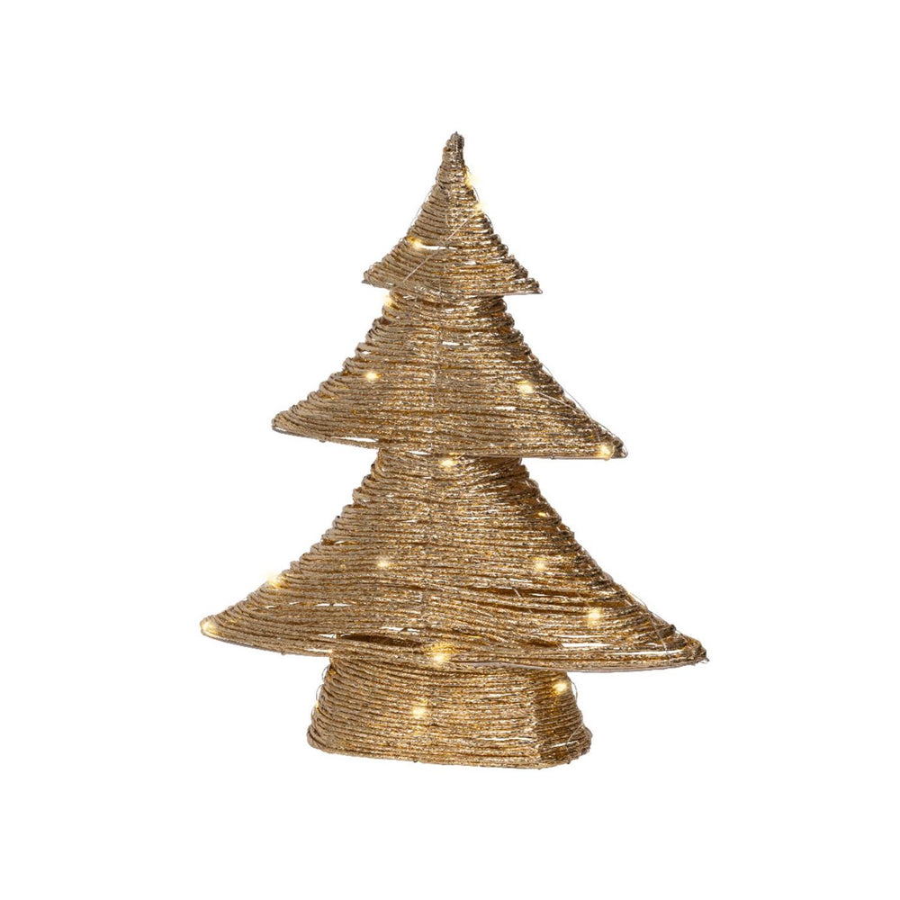 Lumineo kerstboom papier goud led 10x34x40cm warm wit