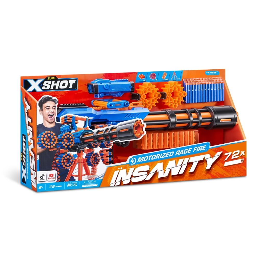 Zuru Zuru X-Shot Insanity Gemotoriseerde Rage Fire Blaster + 72 Darts
