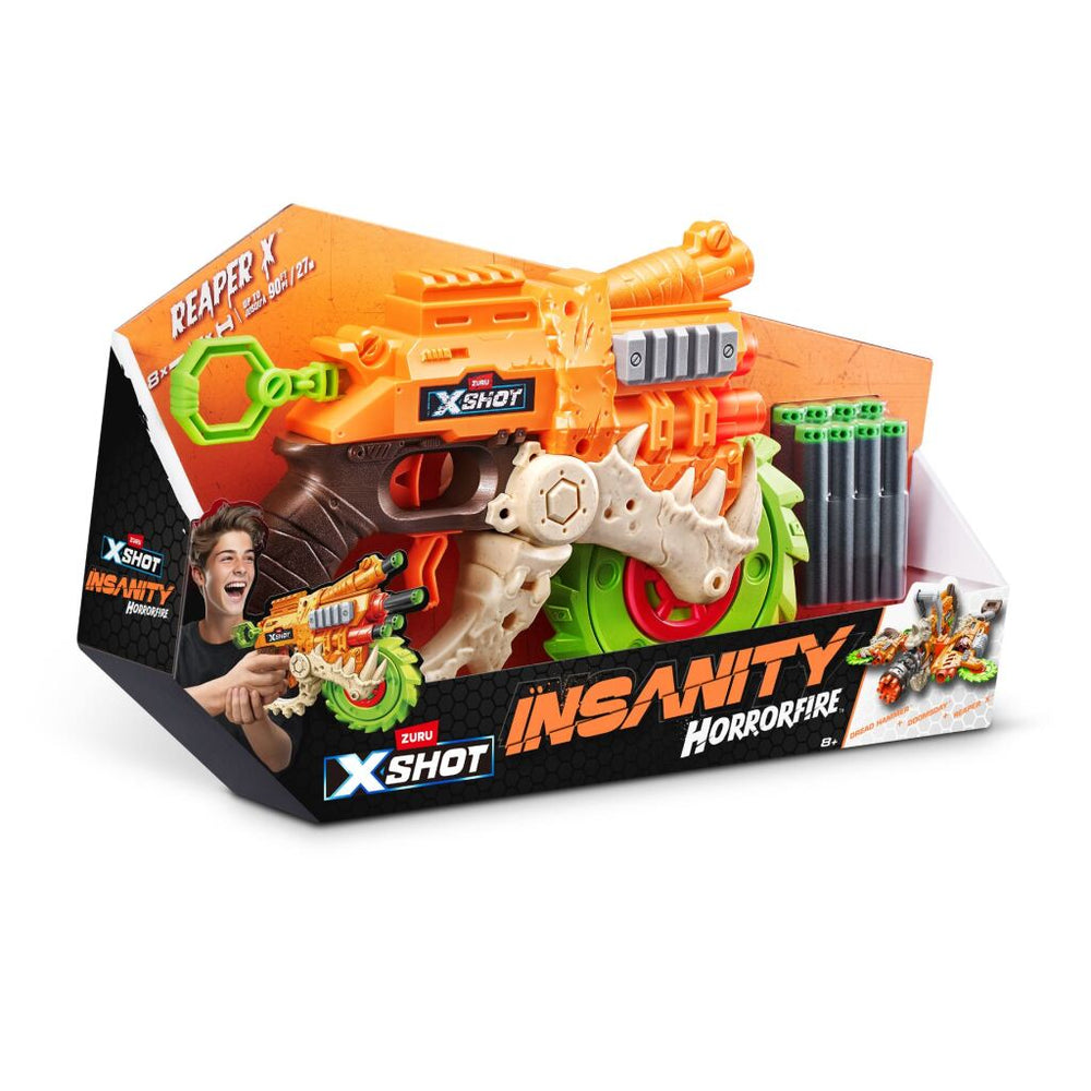 Zuru x-shot horror fire reaper blaster + 8 darts