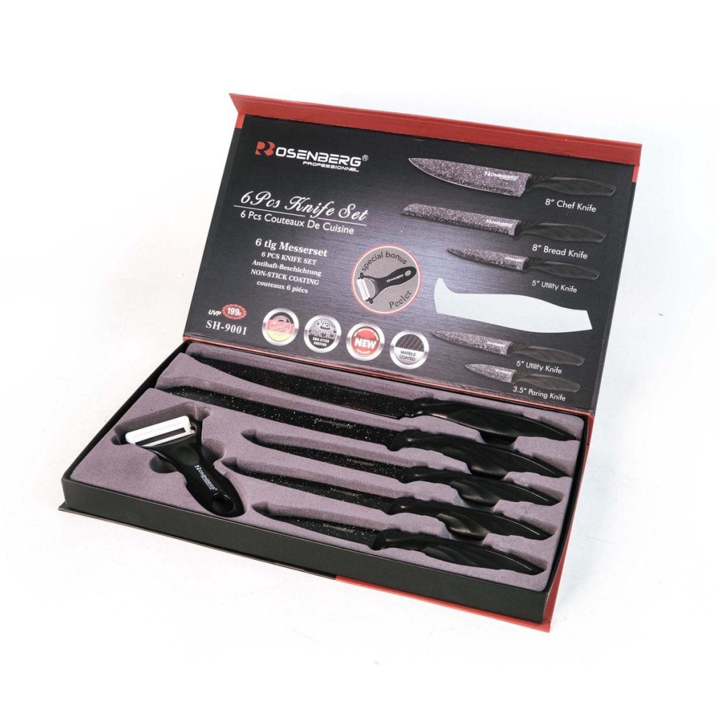 Basis Rosenberg Messenset 6-delig Zwart Wit