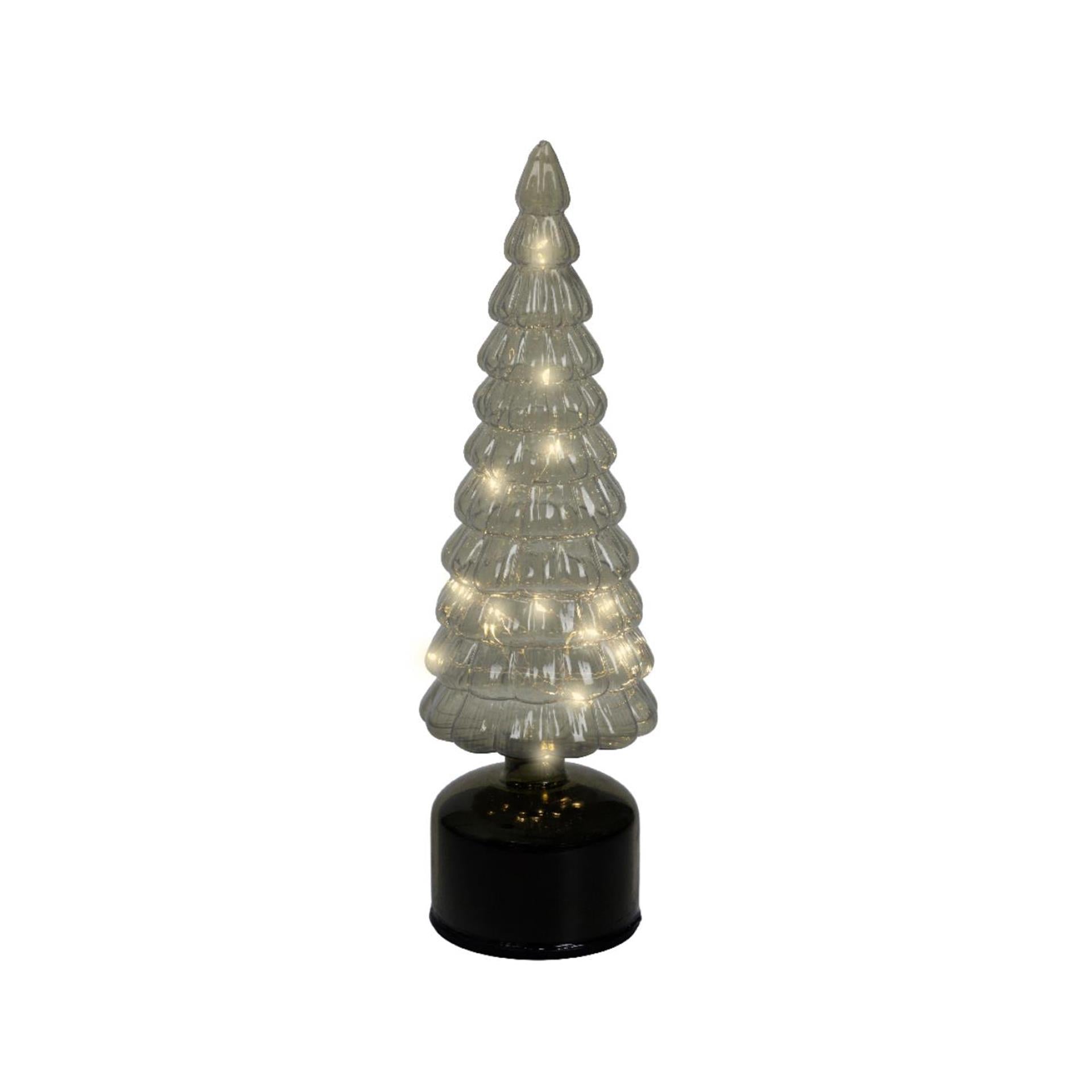 Lumineo kerstboom led glas roterend ø10x34cm