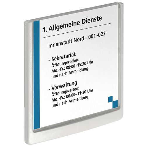 Deurbord durable click sign 14,9x14,85cm wit