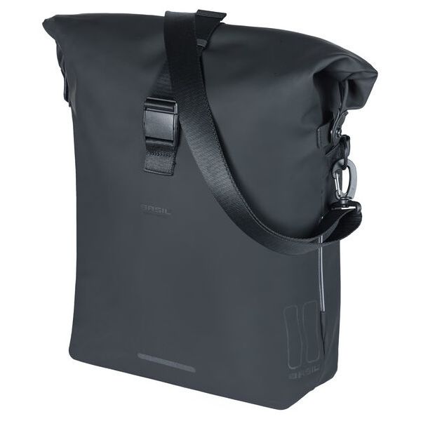 Basil SoHo MIK Side fietsschoudertas - zwart, waterdicht, PU, ​​Nordlicht LED, 17l