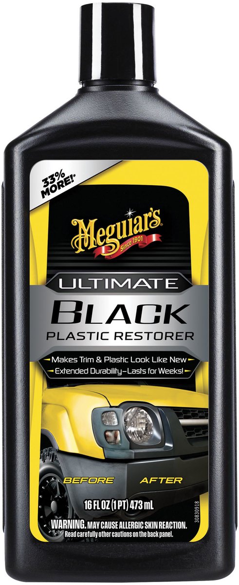 Meguiar's ultimate black restorer – voor rubber en kunststof - herstelt kleur en glans – uv-bescherming – droogt snel - 473ml