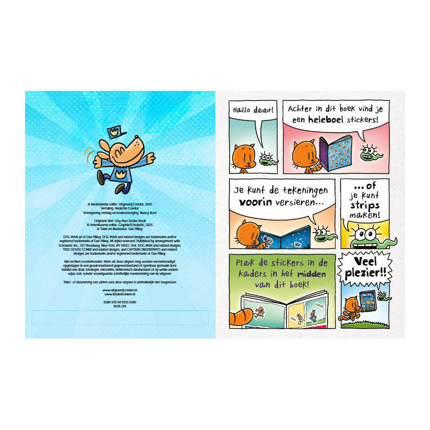 Boek hond man stickerboek