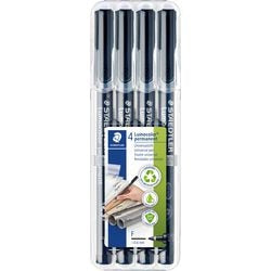 Permanente ohp marker staedtler lumocolor zwart 4 stuks